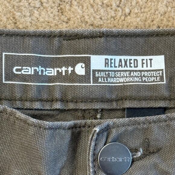 Carhartt Pants Double Knee Rugged Flex Relaxed Fit Mens Work Canvas 36x29 EUC - Picture 2 of 12